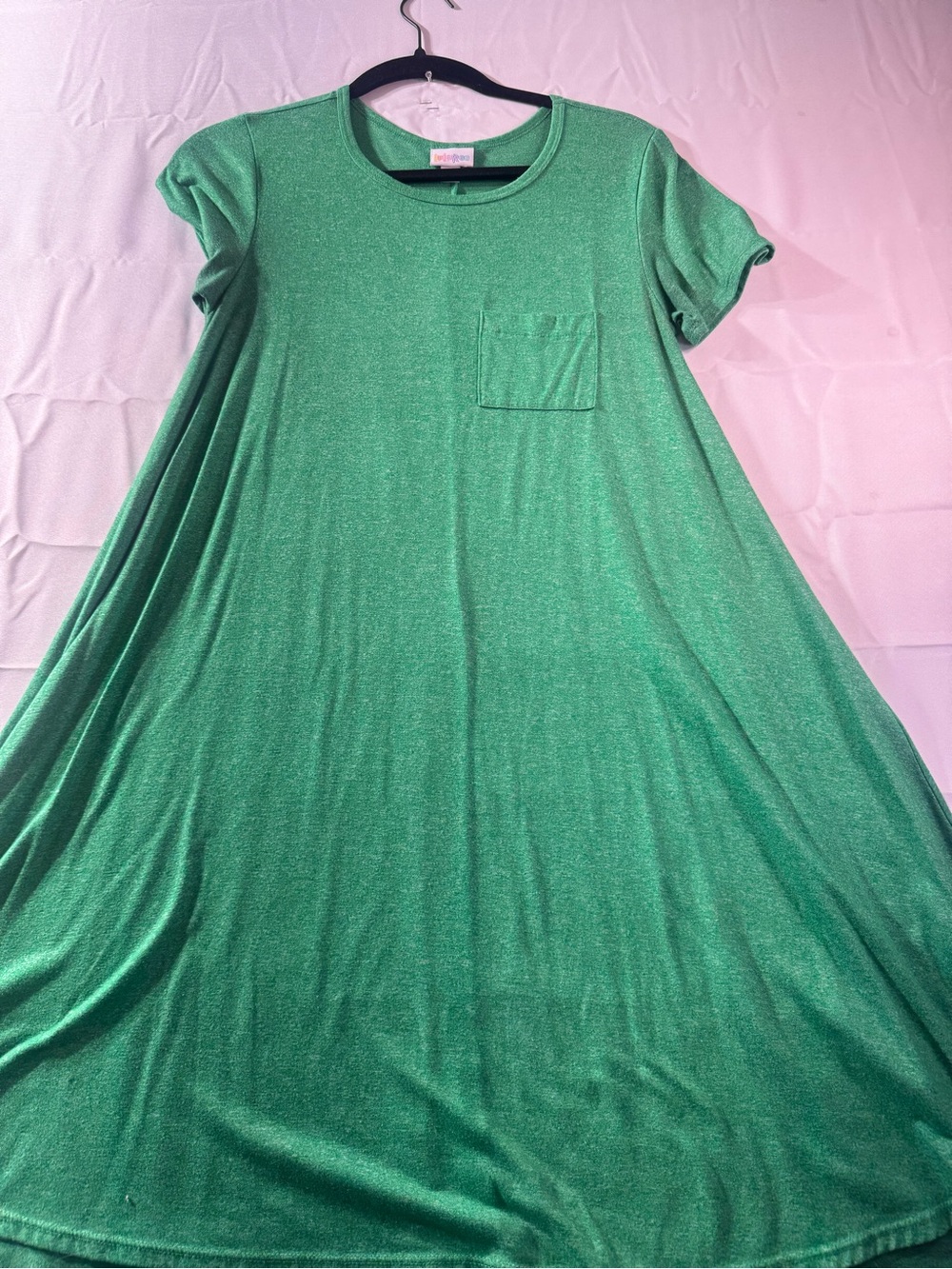 LuLaRoe XXS Green Heathered Swing Tee Dress